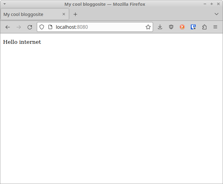 Hello world site at localhost